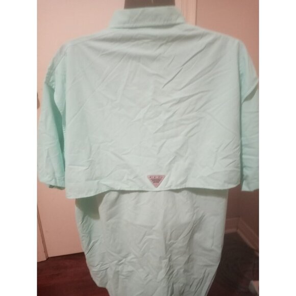 Columbia PFG Bahama Shirt Men 2XL Blue Vented Fishing Short Sleeve Button Up - Picture 8 of 14